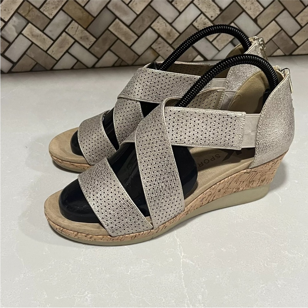 Anne Klein Silver Wedge Sandals - Picture 4 of 9